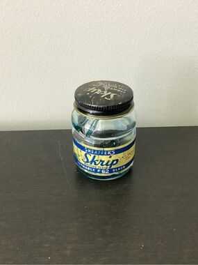Vtg. Sheaffer’s SKRIP Writing Fluid.  Glass bottle black specifically featured
